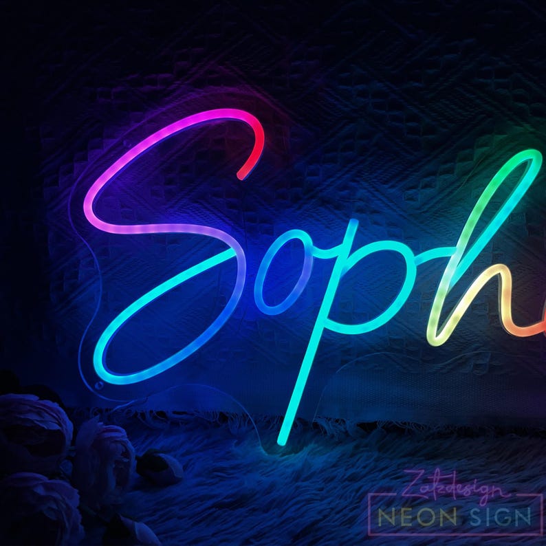 Custom Rainbow Neon Sign, RGB Neon Sign, Rainbow Led Sign, College Dorm ...