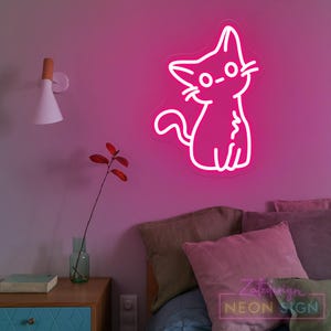 Cat Neon Sign, Animal Neon Sign, Cute Kitty Led Light Sign, Cat Lover Gift, Home Bedroom Decor, Kids Room Wall Decor, Personalized Gifts