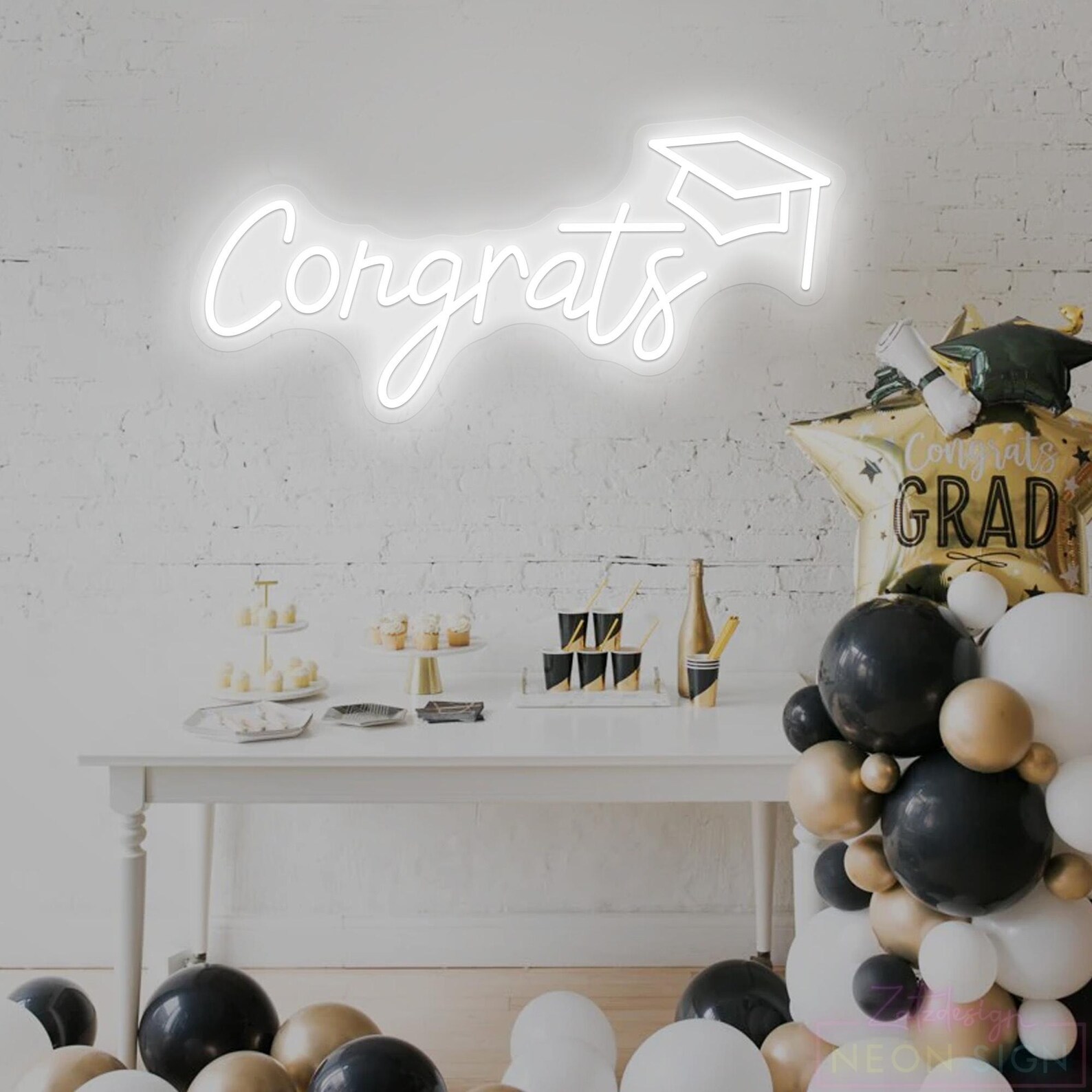 Congrats Neon Sign, Custom 2026 Grad Party LED Neon Light, College ...