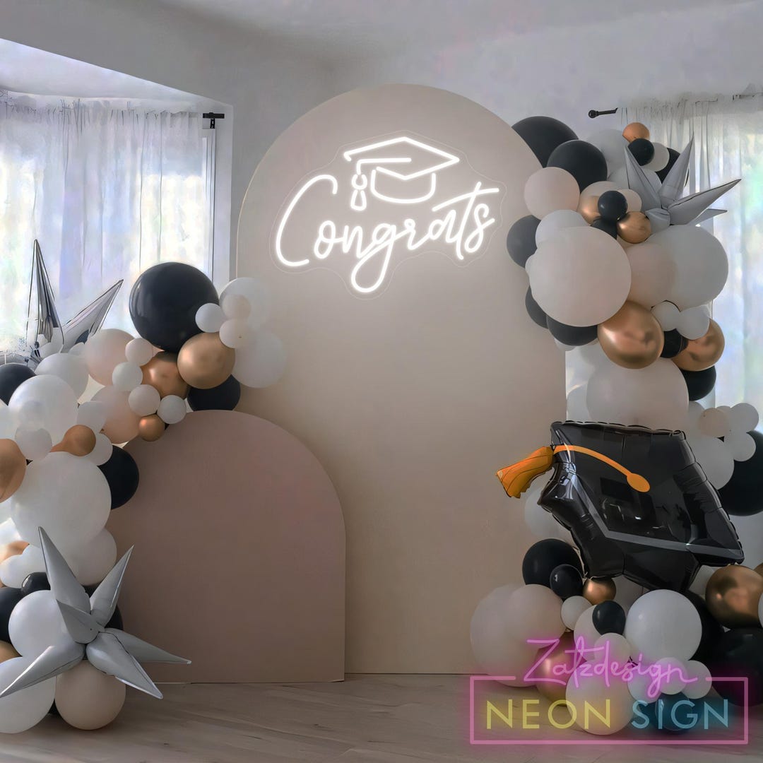 Congrats Led Sign Custom Graduation Decor, Led Neon Light Wall Decor ...