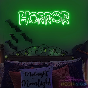 Horror Neon Sign, Dark Art Sign, Gothic Decor, Movie Room Decor Gift for Horror Decor Fans, Scary Halloween Party Decor, Gift for Him