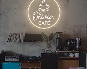 Personalized Coffee Bar Neon Sign for Kitchen, Custom Coffee Bar Decor,Carved Neon Sign,Coffee Lover Gifts,Cafe Shop Sign,Kitchen Cafe Decor