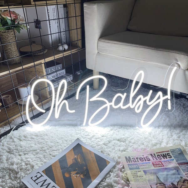 Oh Baby Neon Sign, Custom Wall Decor, Led Sign Personalized Gifts for Her, Bedroom Kids Room, Led Light Baby Shower Gifts, Birthday Present