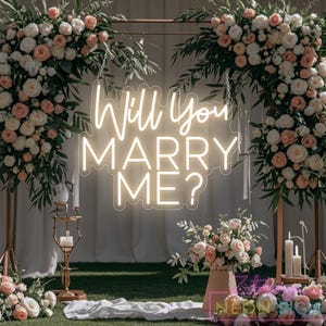 Letrero de neón "¿Quieres casarte conmigo?", Letrero de neón para boda, Decoración de fondo para boda, Decoración para fiesta de boda, Letrero de boda para regalo de compromiso, Decoración para propuesta de matrimonio
