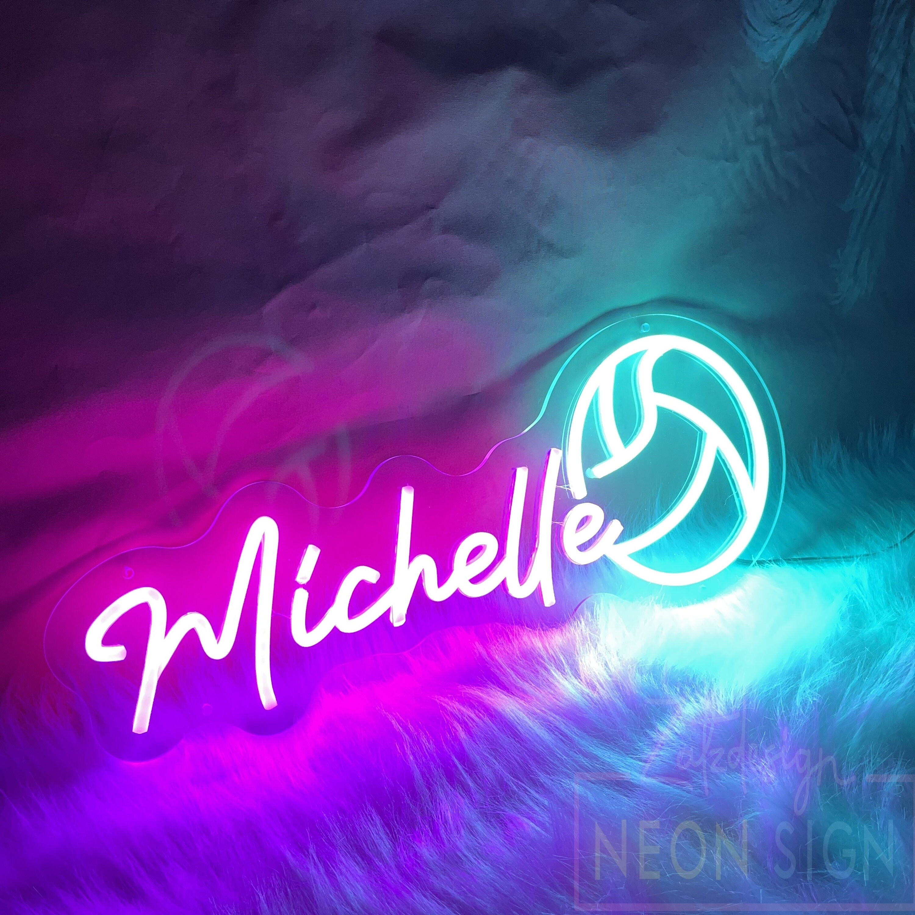 Buy Custom Volleyball Name Neon Sign, Personalized Volleyball Neon Sign