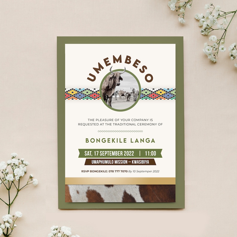 Editable Zulu Traditional Ceremony Invitation Etsy