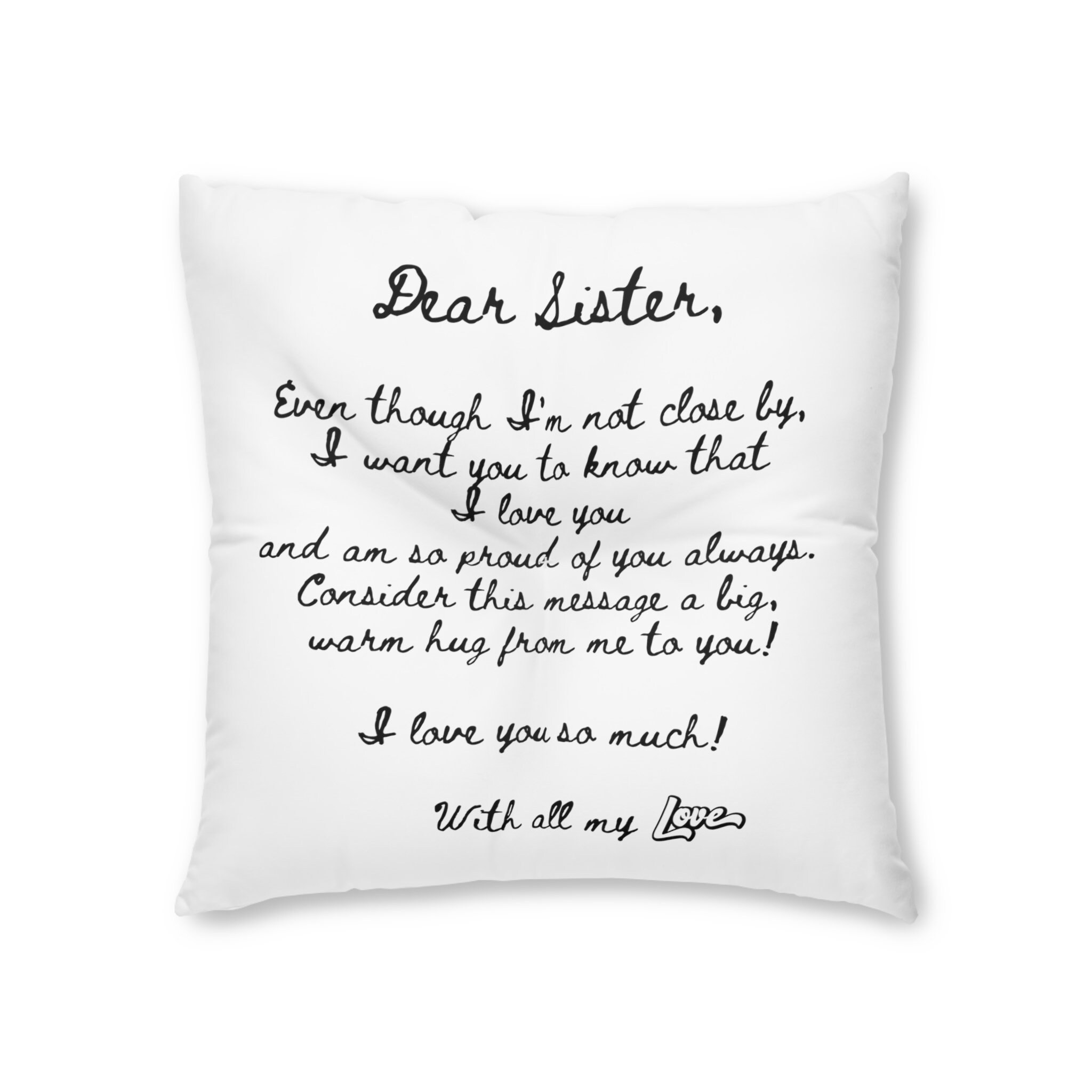 Tufted Floor Pillow, Square to My Sister Sister's Love Square