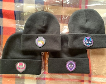 Custom Patch Woven Beanies | Camille, Meow Skulls, Raven Team Leader, and Pack Leader Highwire | Fan Made