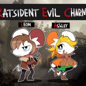 RE4 | Leon S Kennedy and Ashley Graham | Double Sided 2.5"/6.3cm Acrylic Keychain/Charm