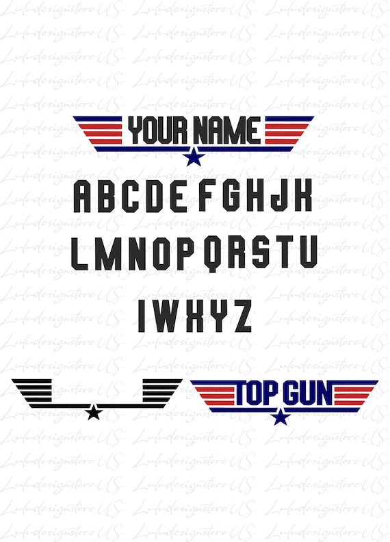 Top Gun Font Svg Top Gun DIY Personalize Top Gun Font Etsy UK
