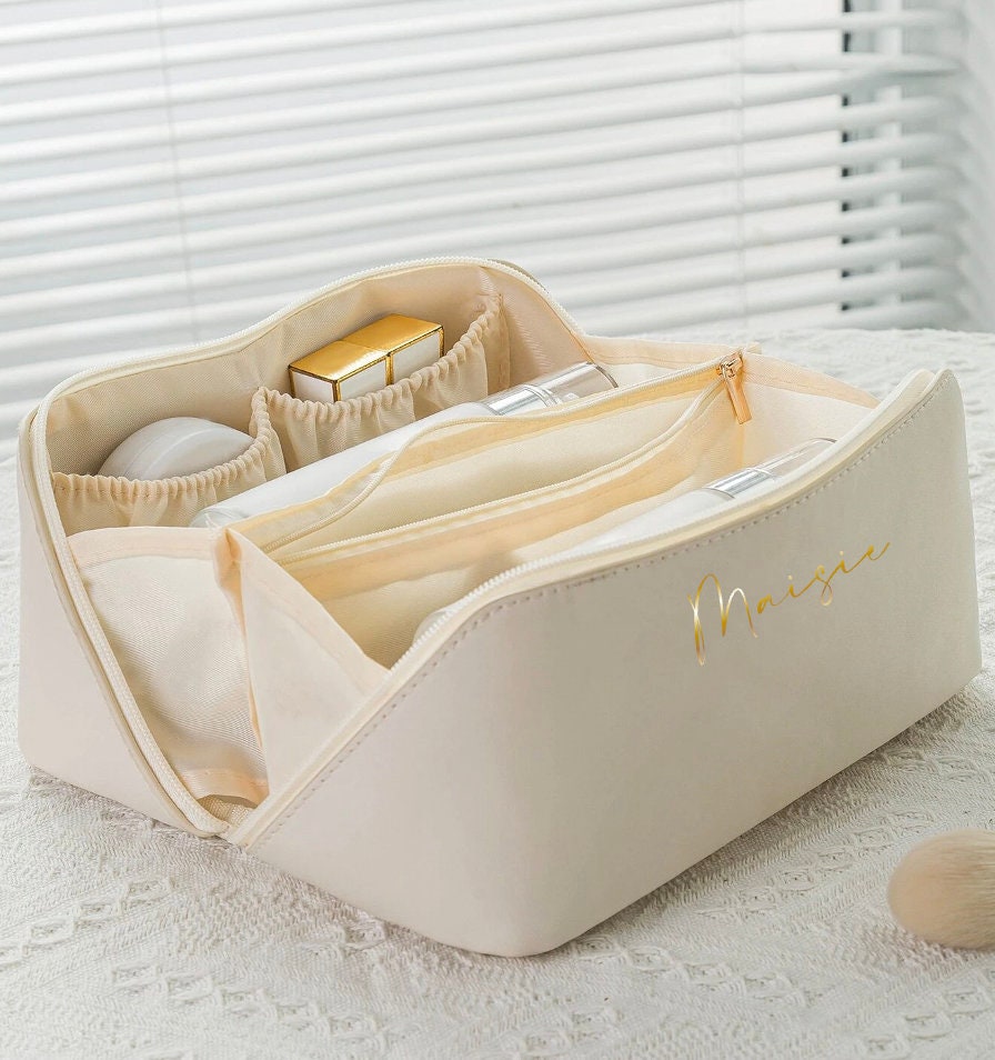 Toiletry Women's Pillow Cosmetic Bag Plaid Makeup Pouch Toiletries  Organizer Large Capacity Storage Bags Pu Leather Hangbag Tote - Cosmetic  Bags & Cases - AliExpress