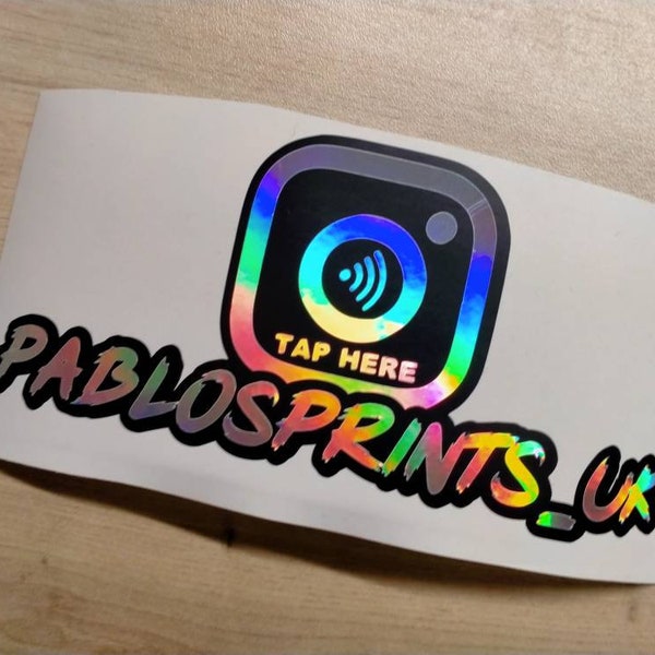 Autocollant Instagram NFC personnalisé avec nom d'utilisateur autocollant vinyle fenêtre de voiture JDM holographique nappe d'huile lien Aufkleber appuyez ici sans fil