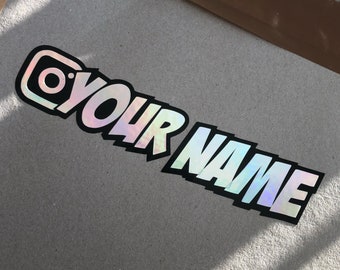 Custom Instagram Sticker Decal Vinyl Car Window JDM holographic Oil Slick Aufkleber