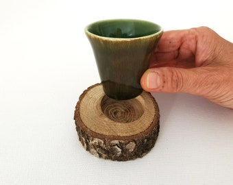 Wooden Coaster | Espresso Cup Set | New Homeowner Gift | Espresso Cup | Unique Ceramics | Pottery Tea Cup | Handmade Ceramic Cup