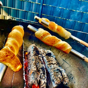 Stick bread stainless steel adapter stick grill tube gift birthday campfire party skewer celebration baking fire bowl Easter holidays barbecue festival