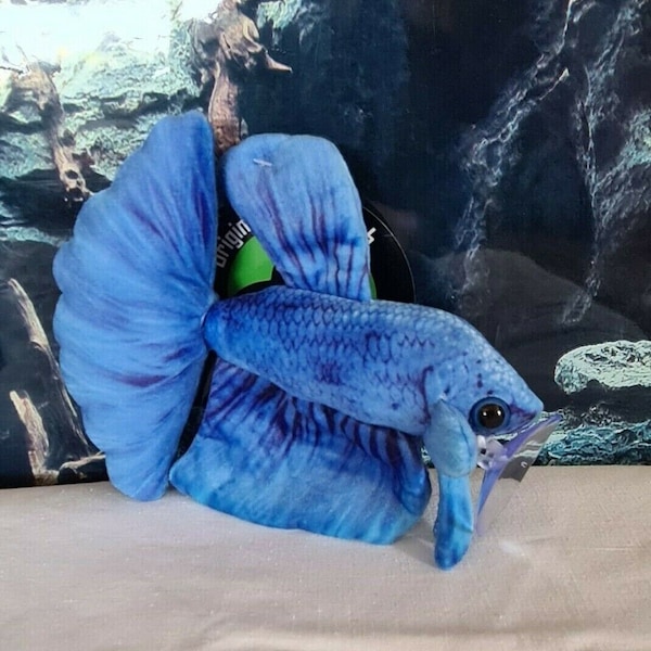 GreenPleco Kuscheltier Plushie "Kampffisch" Betta Blue Aquarium Deko