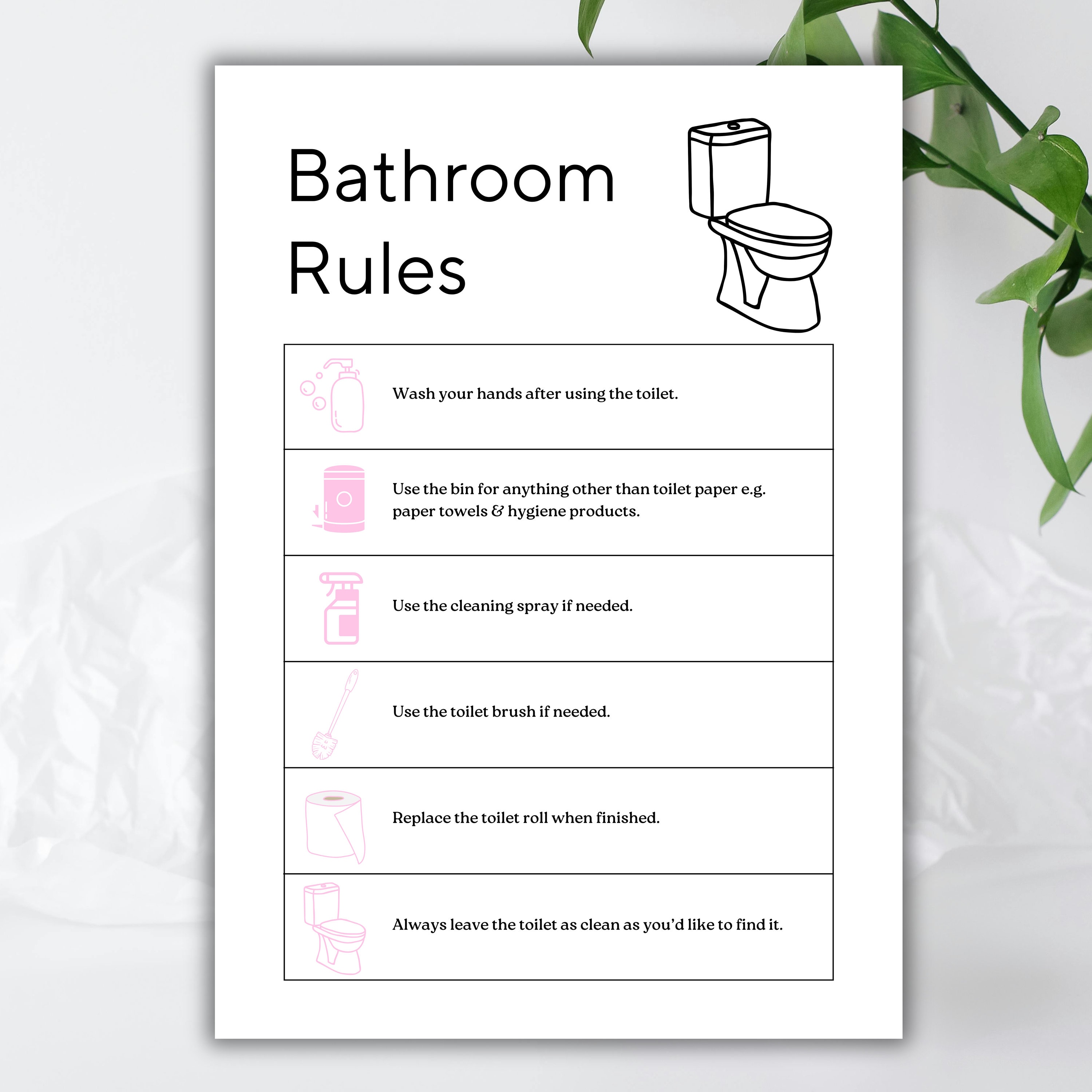 Printable Rustic Restroom Rules and Funny Bathroom Wall Art Digital ...
