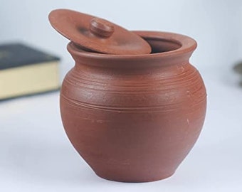 Dahi en terre cuite fait à la main/Curd Handi avec couvercle | Poterie artisanale | Capacité de 750 ml | Biologique et écologique