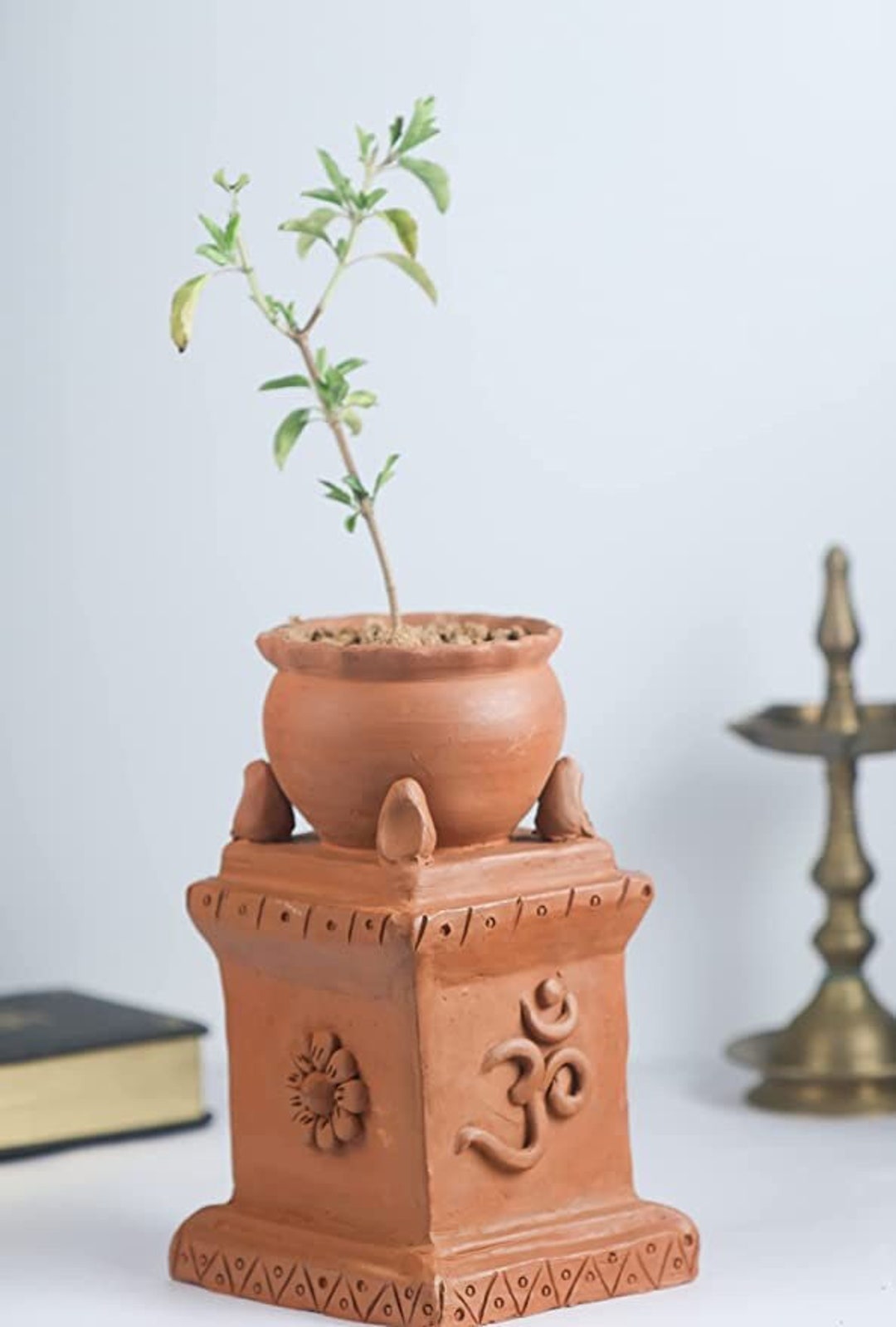 Khavi Arts Handmade Tulsi Pot Brings Positivity and Peace L - Etsy