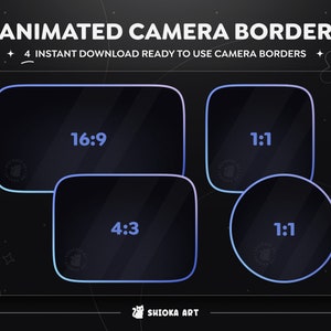 ANIMATED Minimal Blue Gradient Webcam Border For Twitch, Youtube, Facebook - Soft Relaxing Animation, Stream Camera Overlay