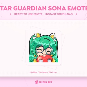 Star Guardian Sona Twitch/Discord Love Emote - Custom Emotes, Сute League of Legends Streamer Graphics