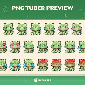 Cactus Cat PNGtuber for Twitch, YouTube, Discord, Veadotube, Cute Streamer Graphics, Animal Vtuber image 2