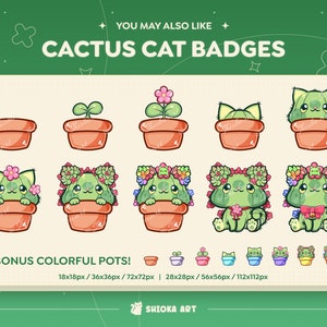 Cactus Cat PNGtuber for Twitch, YouTube, Discord, Veadotube, Cute Streamer Graphics, Animal Vtuber image 4