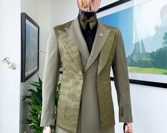 Olive Green Tuxedo Jacket - Etsy