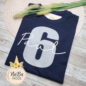 Birthday shirt for children. Shirt personalized with number and name. Gift for 3 4 5 6 7 birthday. Shirt for boys and girls