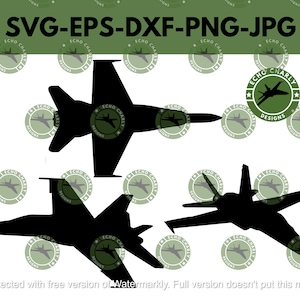 F/A-18 Super Hornet Aircraft Silhouette Bundle (svg-eps-dxf-png-jpg)
