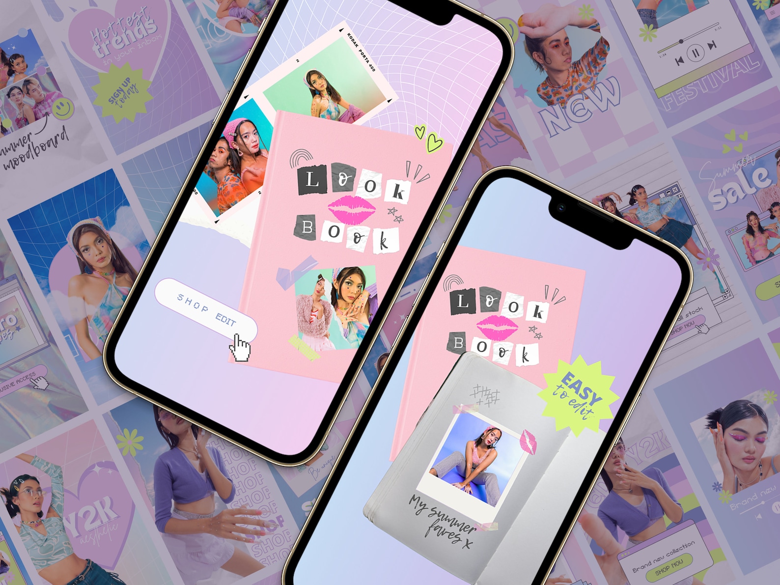 Y2K Instagram Story Template | 00s Aesthetic Canva Template | Fashion ...