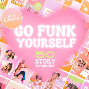 Retro Instagram Story Template | Hippy Aesthetic Canva Templates | Pink Orange 60s 70s Social Media | Funky Instagram Branding