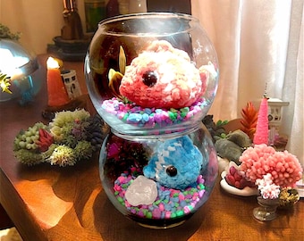 No Fuss Fish-Desk Pet-Fish Lover-Crochet-Colorful-Amigurumi Fish-Handmade-Ocean Lover Gift-Pet Lover-First Pet-Beach Decor-Birthday