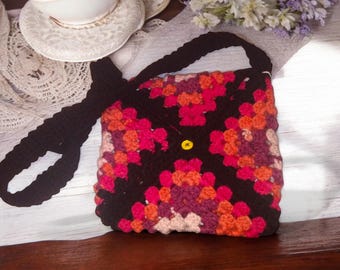 Granny Square Purse-Handmade-Crochet-Fashion Bag-Durable-Cute-Functional-Lightweight-Birthday-Spring-Summer-Unique-Colorful-Handmade-Fun
