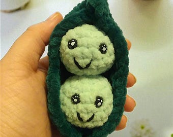 Peas In A Pod-Crochet-Fidget-Amigurumi-Friendship-Birthday-Gifts for Food Lovers-Playsets-Best Friends-Unique-Handmade-Cute-Stress Ball