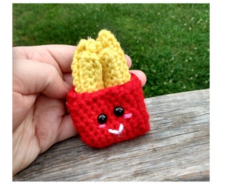 Crochet French Fries Keychain – Handmade Foodie Gift