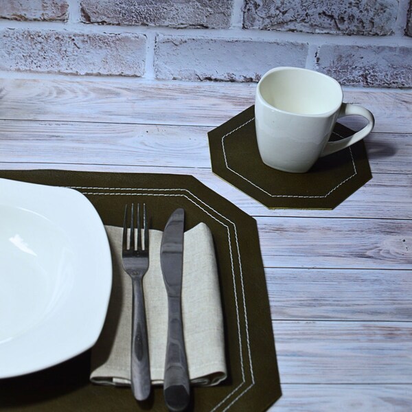 Leather Placemats Etsy