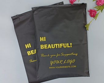 Custom Black zipper bags,Matte Black zip seal package bags for clothing,custom zipper bag for jeans,recyclable zipper bags with logo printed