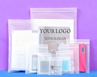 Custom logo frosted zip seal bags,Jewelry bags,make up bags,small business packaging