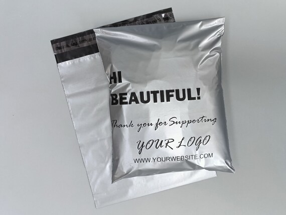 100pcs Custom printing grey shipping bags,mailing bags for clothing tshirt dress,eco friendly plastic poly mailers with logo printed
