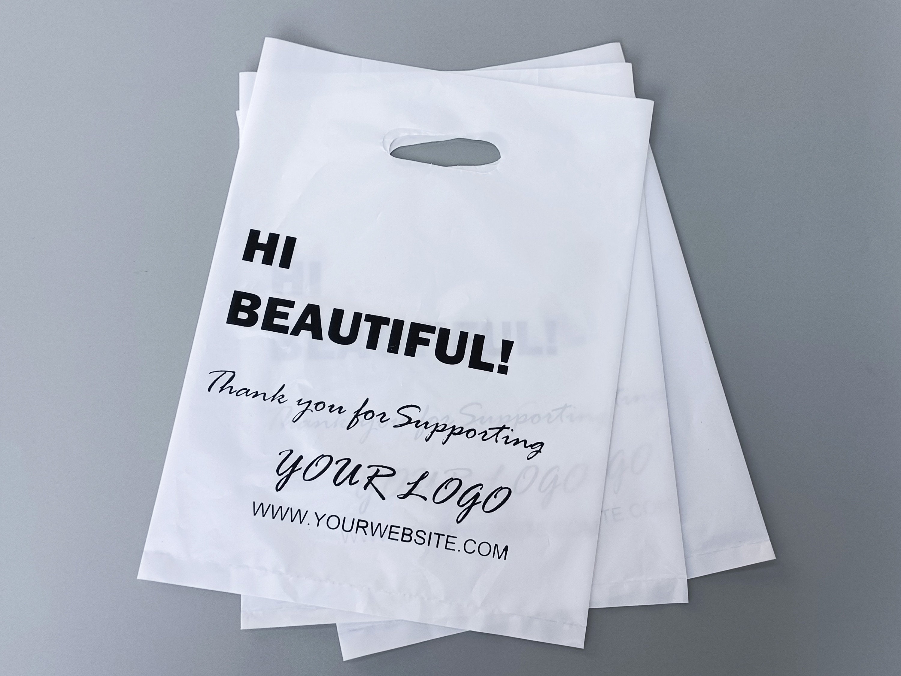100pcs Custom Shopping Bags With Logo for Boutique,personalized Plastic