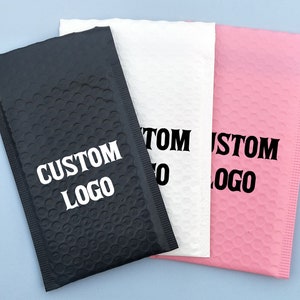50 Uds bolsas de sobres de burbujas de polietileno con logotipo impreso sobres acolchados de envío con bolsa de correo de burbujas bolsas de paquetes de regalo de envío