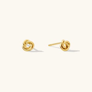 Gold Knot Stud Earrings – Classic Love Knot Earrings, Minimalist Everyday Jewelry, Dainty Gold Studs, Gift for Her, Graduation Gift
