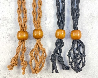 Macramé Crystal Holder Necklaces, Empty Crystal Pouch Necklace, Crystal Holder For Car, Handmade Crystal Holder, Gift for Him, Unique Gift