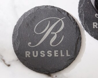GAM Custom Coasters, Slate Coasters, Personalized Coasters Set, Housewarming Gift, Wedding Coasters