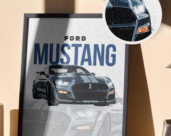 Custom Car Portrait Poster with Frame: Personalized Automotive Art
