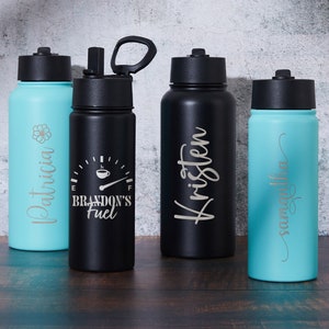 GAM Personalized Tumbler with Lid and Straw Laser Engraved 32oz/950ml & 19oz/550ml Custom Tumbler Skinny Tumbler, Custom Water Bottle