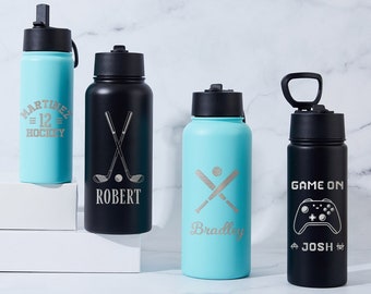 Laser Engraved Personalized Tumbler: Custom Stainless Steel Water Bottle