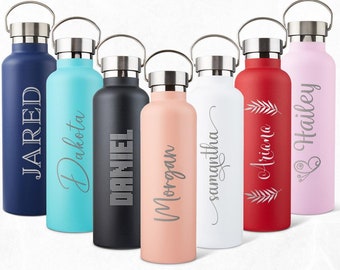 GAM Personalized Tumbler Laser Engraved Water Bottle 25oz/750ml Custom Tumbler Stainless Steel, Personalized Gift, Custom Water Bottle