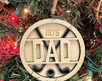 Personalized Golf Club Wooden Ornament: Engraved Sports Ball Ornament